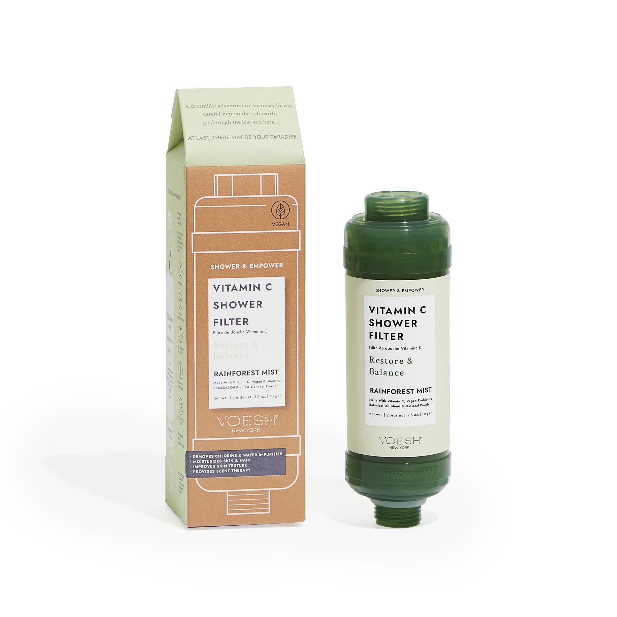 VITAMIN C SHOWER FILTER - RAINFOREST MIST: Restore & Balance