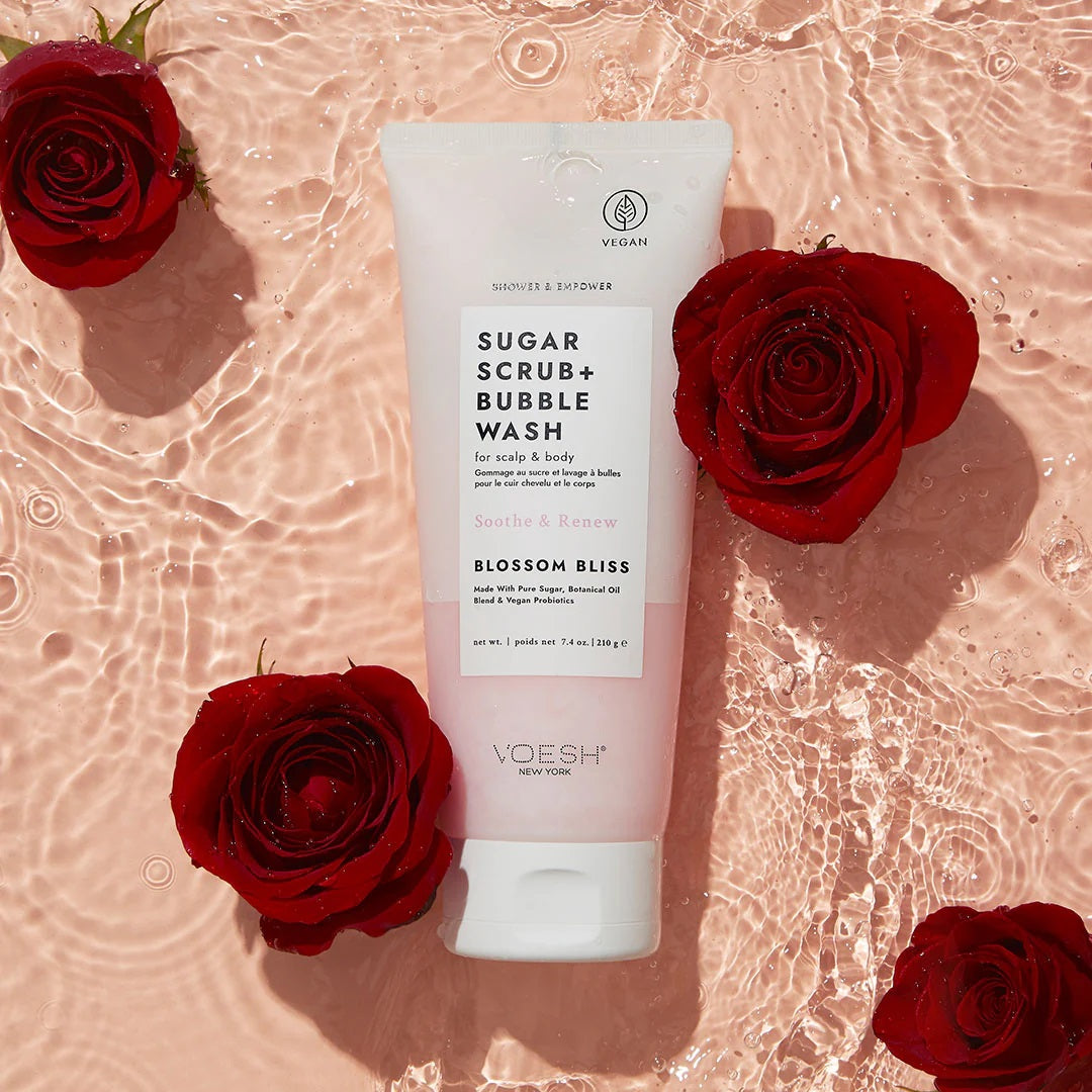 SUGAR SCRUB + BUBBLE WASH: BLOSSOM BLISS Soothe & Renew 210 g