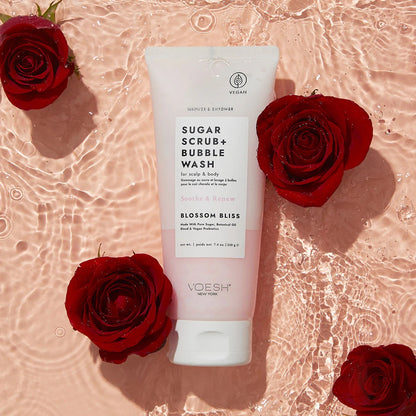 SUGAR SCRUB + BUBBLE WASH: BLOSSOM BLISS Soothe & Renew 210 g