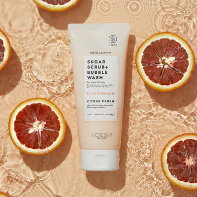 SUGAR SCRUB + BUBBLE WASH: CITRUS CRASH Detox & Energize 210 g