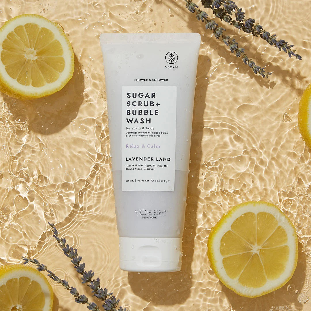SUGAR SCRUB + BUBBLE WASH: LAVENDER LAND Relax & Calm 210 g