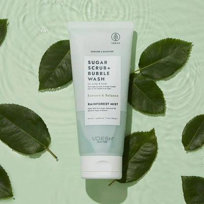 SUGAR SCRUB + BUBBLE WASH: RAINFOREST MIST Restore & Balance 210 g